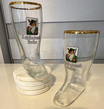 Vintage Schönbuch Bräu German Beer Boot Glasses 6