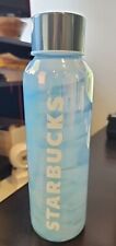 NWT Starbucks 2024 Iridescent Aqua Luster Glass Water Bottle Tumbler picture