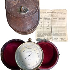 Antique K&E Keuffel & Esser Aneroid Barometer 1935 Original Case, 1935 Paper picture
