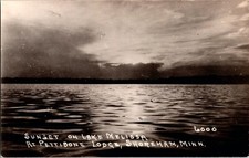 Sunset on Lake Melissa Pettibone Lodge, Shoreham Minnesota RPPC Vintage Postcard picture