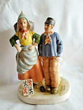 Vintage Dutch folk art hand painted Welsh couple Ray Falk deposed figurine R@RE picture