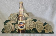 Vintage Volk Beer Great Falls Montana Die Cut Cardboard Advertising Sign  picture