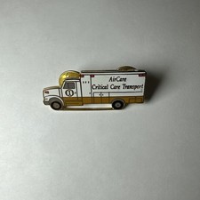 Vintage Air Care Critical Care Transport Gold Tone Ambulance Enamel Lapel Pin picture