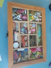 Trinket Destash 200+ Pieces In Lidded Shadow Storage Box Fun Batch Of Smalls picture