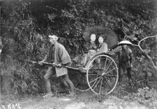 Tradition drive with rickshaw through the old park in Nara 1910 OLD PHOTO picture