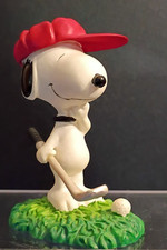 Vintage Snoopy Golfer Figurine Red Hat Golf Club Peanuts Determined Productions picture