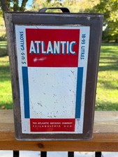 Vintage Atlantic Square 5 Five Gallon Can Empty  picture
