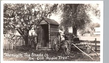 OUT-HOUSE & WAGON frashers real photo postcard rppc wild west pioneer humor picture