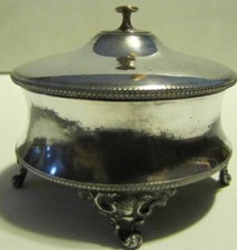 VICTORIAN SILVER COVERED TRINKET POWDER DRESSER VANITY JAR COLONIAL SILVER CO picture