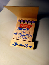 FULL - 1940 PLYMOUTH Car Feature Matchbook. Unused & Unstruck. Near Mint picture