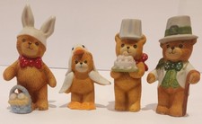 Enesco Lucy Rigg Teddy Bear Figurines 5 Ceramic lot bunny duck st Patrick Irish picture
