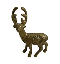 Vtg Brass Deer Reindeer Buck Stag Small Figurine MCM 3.75