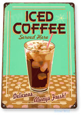 TIN SIGN Iced Coffee Metal Décor Wall Art Store Shop Café Kitchen A435 picture