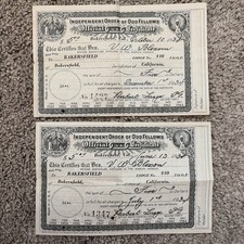 Antique Odd Fellows IOOF Membership Certificate Heart Hand Cerimonial Oddities picture