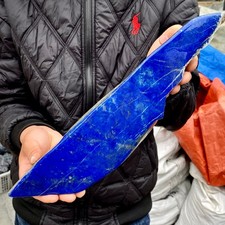 3.41LB Large Natural lapis lazuli crystal rectangle polishing slab Reiki healing picture