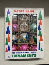 Vintage Santa Land 12 Blow Glass ￼Christmas Tree Ornaments picture