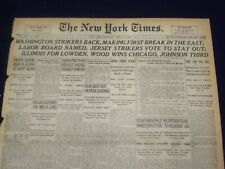 1920 APRIL 14 NEW YORK TIMES - WOOD WINS CHICAGO, JOHNSON THIRD - NT 8305 picture