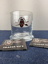 Vintage Trader Vics Tiki Lowball Rocks Glass Shield Oars Seattle Hilton picture