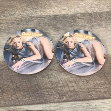Vintage Coors Light Beer Bar Drink Coaster Jaime Pressly Lot of 2 Advertisement picture