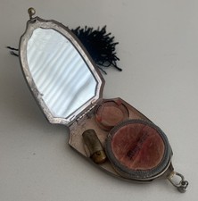Antique 20’s Art Deco Evans Mayfair Compact Powder Rouge Blush Lipstick Tassle picture