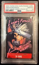 1998 YK Ours Trigun Vash Phone Card PSA 10 Auto Johnny Yong Bosch Love & Peace picture