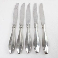 Set of 5 Oneida Stainless Fascia Modern Hollow Handle Knives 9.75in picture