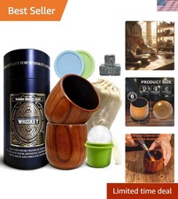Handcrafted Charred Wooden Bourbon Glass Set - Perfect Gifts for Whiskey Lovers picture