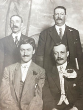 1910s RPPC - FOUR MEN IN SUITS vintage real photograph postcard URBAN AMERICANA picture