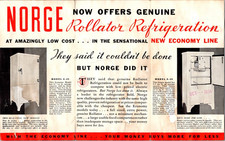 Norge Rollator Refrigeration C. John Madison Vintage Travel Leaflet TH3-4 picture