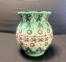 Ozen Ceramics Hand Crafted In Turkey Tall Vase/Planter Home Decor Floral Design picture