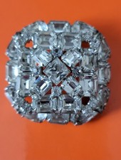 Vintage Weiss Clear  Rhinestone Brooch   picture