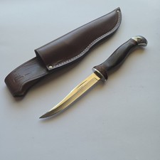 Vintage Cutco 1763 Fisherman's Solution Fillet Knife Brown Swirl Leather Sheath picture