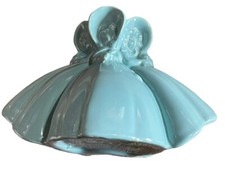 Vintage Haeger 3 Southern Belle Ladies Aqua Blue Planter 1940s picture