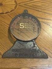 SCARCE OLD COUNTER TOP ROBERT MANTELL ADVERTISING TOBACCO CIGAR TIN DISPLAY SIGN picture