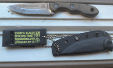 TOPS Knives Mini Scandi MSK Survival Knife TPMSKSURV Tan Coated, 1095 Carbon Stl picture