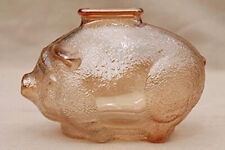 New Depression Vintage Style Pink Glass Pig Piggy Bank picture