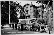 ANTIQUE PORTLAND OREGON EZRA MEEKER OXEN WAGON OREGON TRAIL POSTCARD PY picture