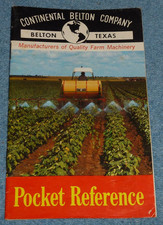Vtg Continental Belton Company Texas Farm Machinery Pocket Reference Booklet picture