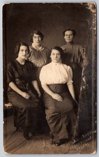 Haddan Studio RPPC Kansas 4 Women Portrait Family Names Coffeyville 1910s B3 picture