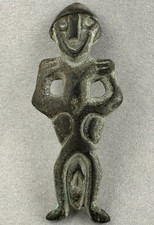 Ancient Bronze Anthropomorphic Idol Figurine Artifact Pagan Cult Deity Amulet picture