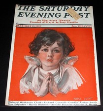1925, DEC 19, OLD SATURDAY EVENING POST MAGAZINE COVER (ONLY) N. HOTT ANGEL ART picture