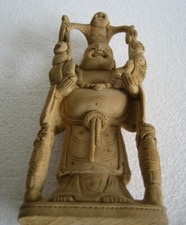 VINTAGE WOODEN CHINESE BUDDHA STATUE FINE HAND CARVING picture