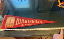 Vintage Birmingham Alabama Felt Pennant 27” Vulcan Red Mountain Souvenir picture