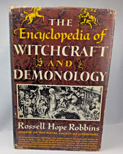 1959 Encyclopedia Witchcraft Demonology Robbins Hardcover DJ Occult Illustrated picture
