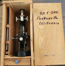 Vintage Adams Monocular Microscope Set w/ Wooden Case & Accessories 100x-500x picture