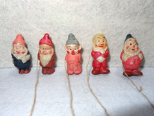Vintage 1930's Disney Celluloid Snow White Dwarf Set of Five Charms picture