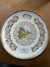 Antique Dresden 1912 1913 Collector's Calendar Plate Porcelain Gold 8.5