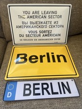 German Metal Signs You’re Leaving American Sector In Berlin US Army picture