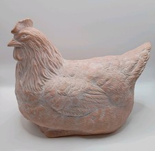 VintageTERRA COTTA CLAY POTTERY Unique CHICKEN HEN 11