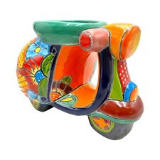 Talavera Motor Bike Planter Cute Pot Mexican Pottery Garden Flower Vase 12.5